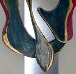 Wall mounted piece in metal and wood (Warwickshire Arts Week)