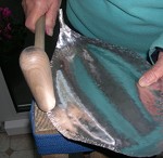 Working with the metal of the petals to create form and texture